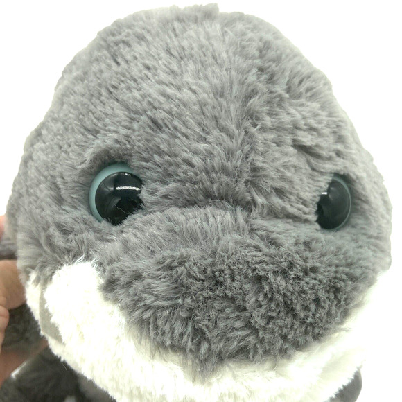 Aurora Shark Plush Stuffed Animal Toy 11" long Gray & White - Picture 6 of 7